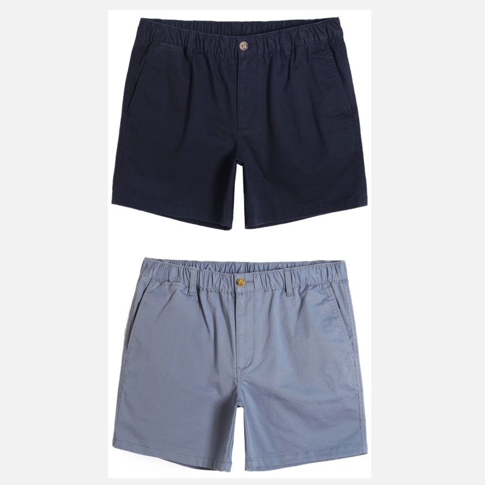 5.5 Inch Maamgic Cotton Casual Men’s Wear Shorts - Navy and Haze Blue
